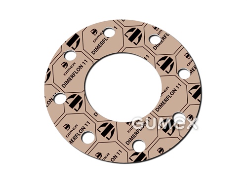 Teflonová deska DIMERFLON 11, tloušťka 2mm, 1500x1500mm, 85bar, PTFE, +260°C, růžová
